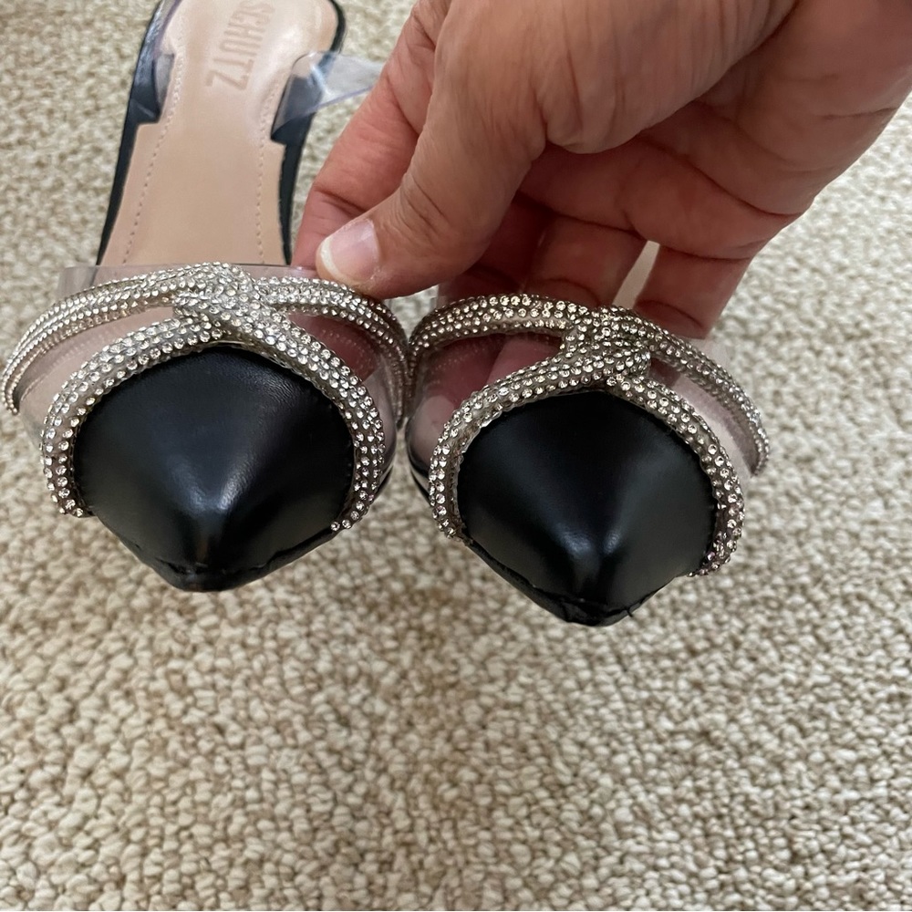 NWT Schutz Julie Slingback Heels Vinyl / Napa Leather Women’s size 6.5 - Picture 6 of 12